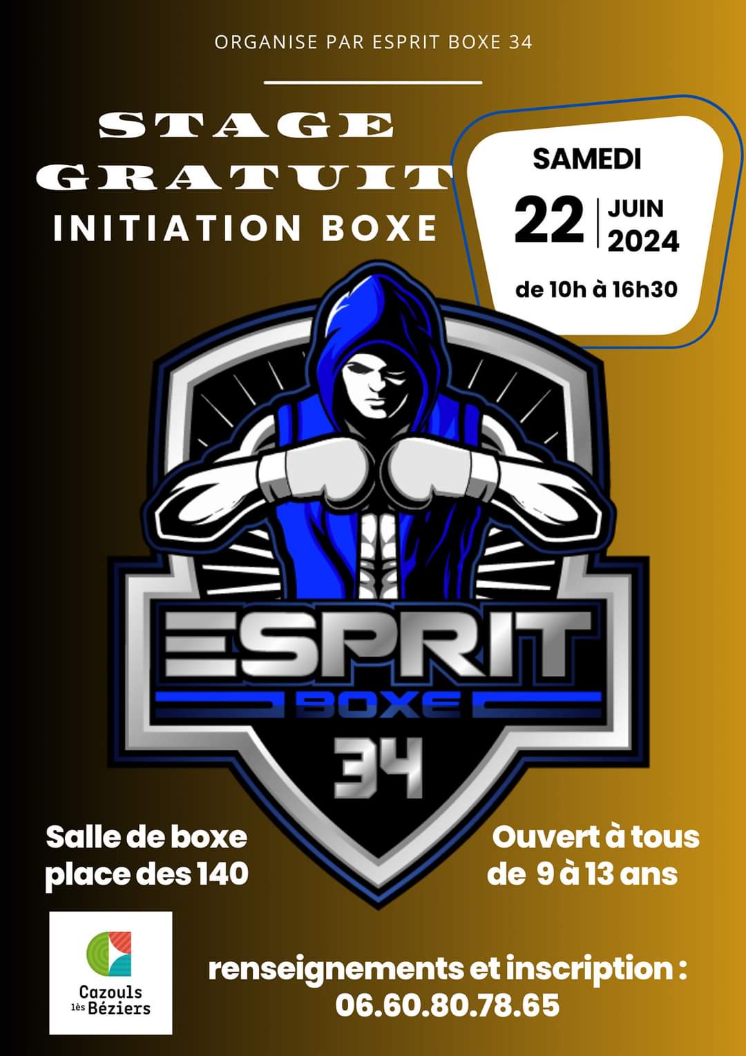 Stage gratuit initiation boxe enfants - samedi 22 juin 2024