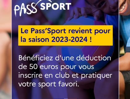 Le Pass'Sport est reconduit pour la rentrée 2023 !