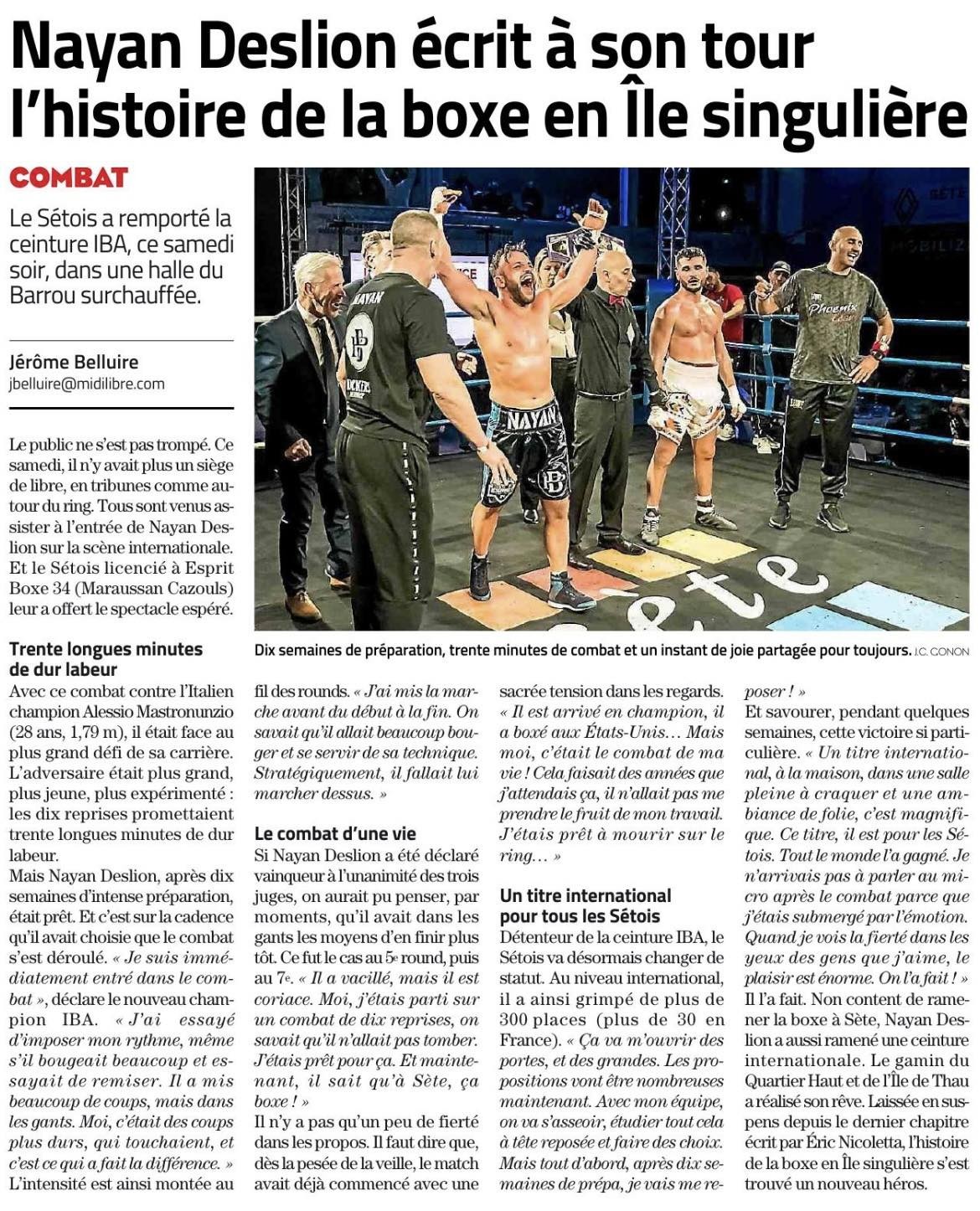 Nayan DESLION écrit à son tour l'histoire de la boxe en île singulière