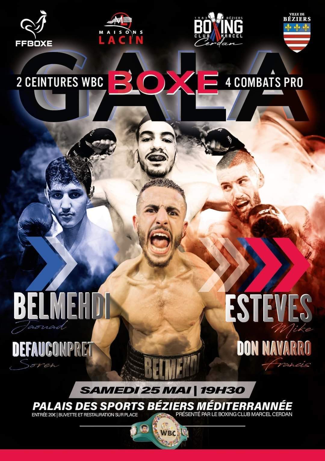 Gala de boxe - Samedi 25 mai 2024 - Palais des Sports de Béziers