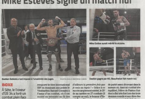 Bastien BALLESTA triomphe, Mike ESTEVES signe un match nul