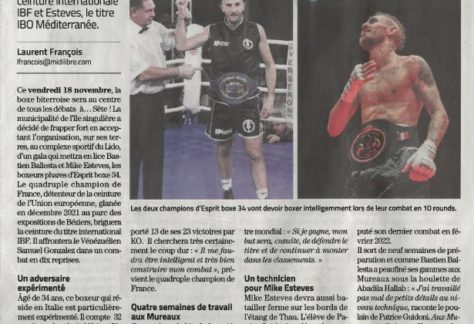Bastien BALLESTA et Mike ESTEVES veulent frapper fort à Sète
