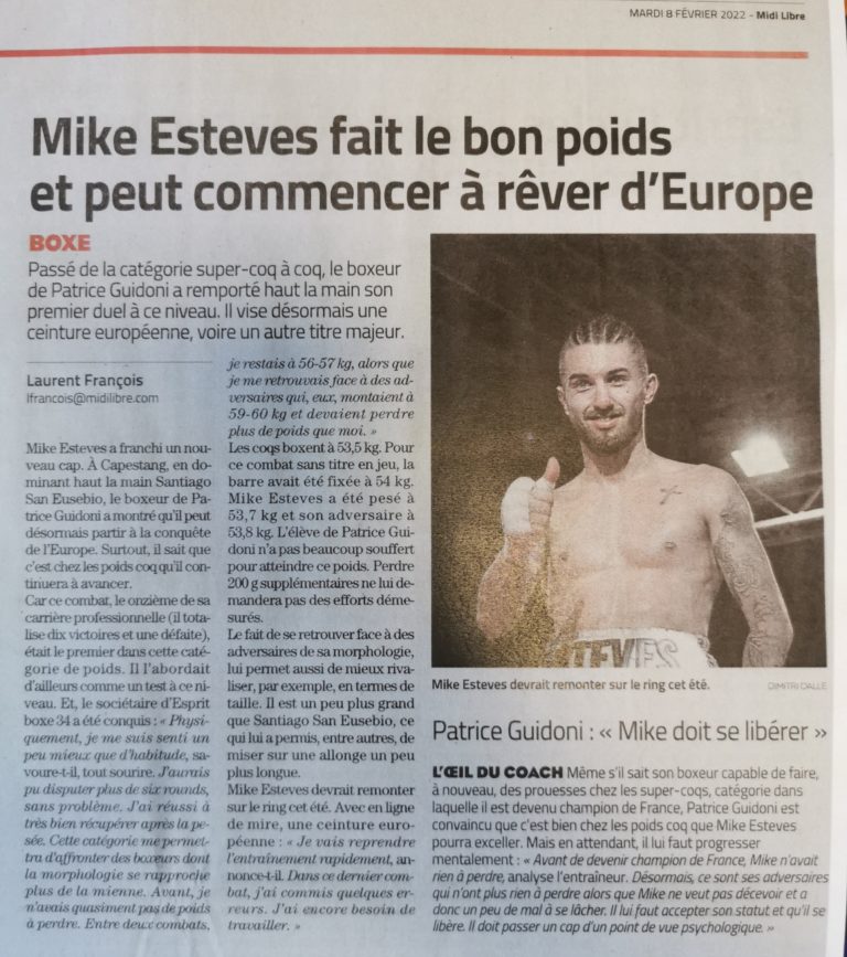 Mike ESTEVES fait le bon point et peut commencer à rêver d'Europe