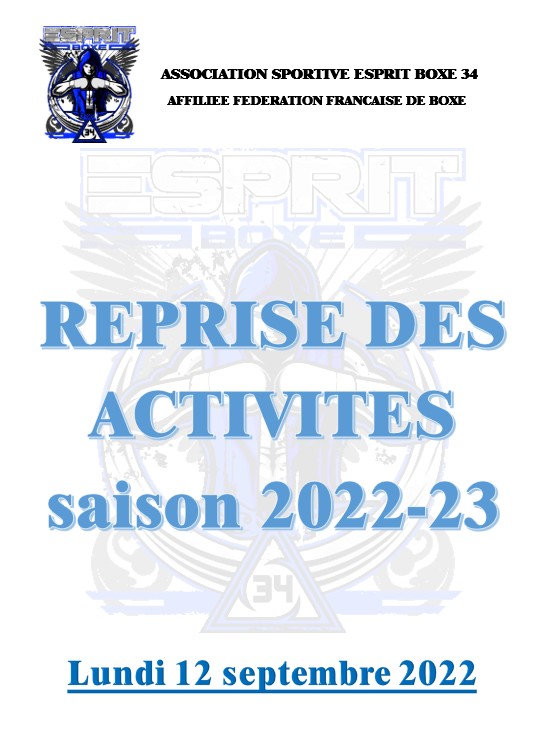 Reprise des activités - saison 2022/23