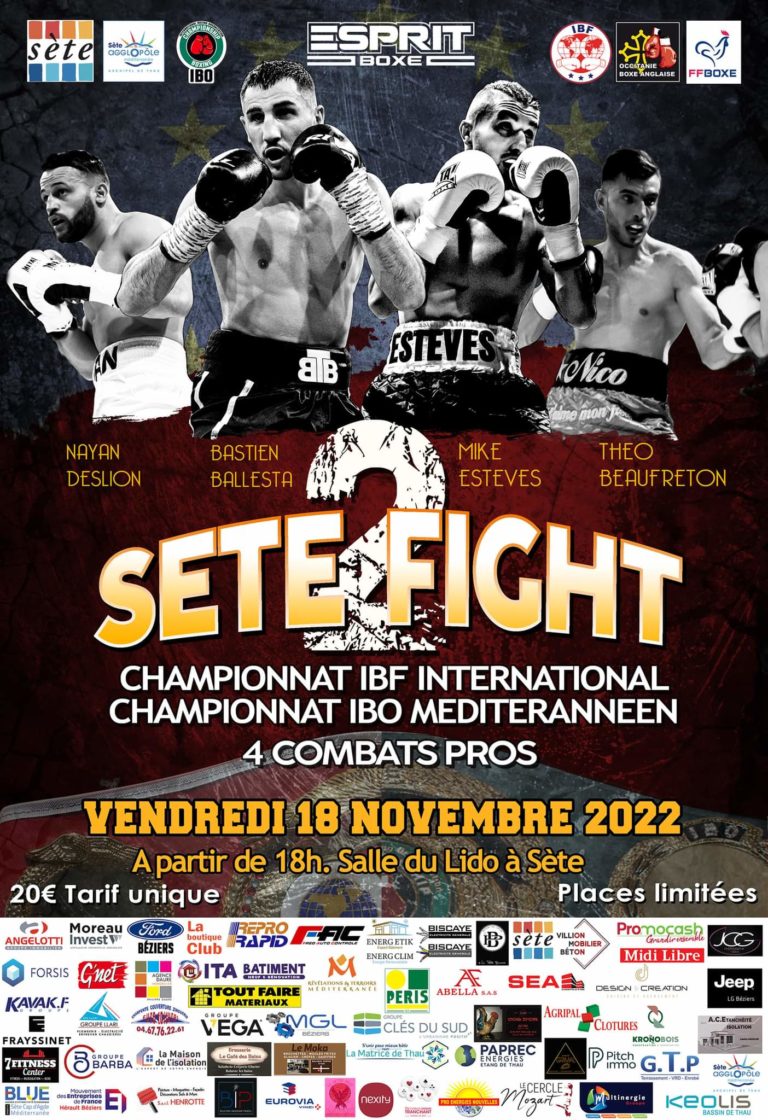 SETE FIGHT 2 - Affiche officielle - Vendredi 18 novembre 2022