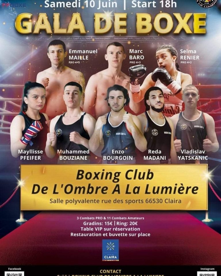 Gala de boxe à Claira - Samedi 10 juin 2023